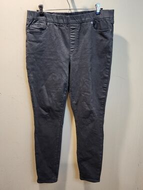 LAND'S END Mid Rise Pull On Stretch Skinny Jeans In Olive Green 14